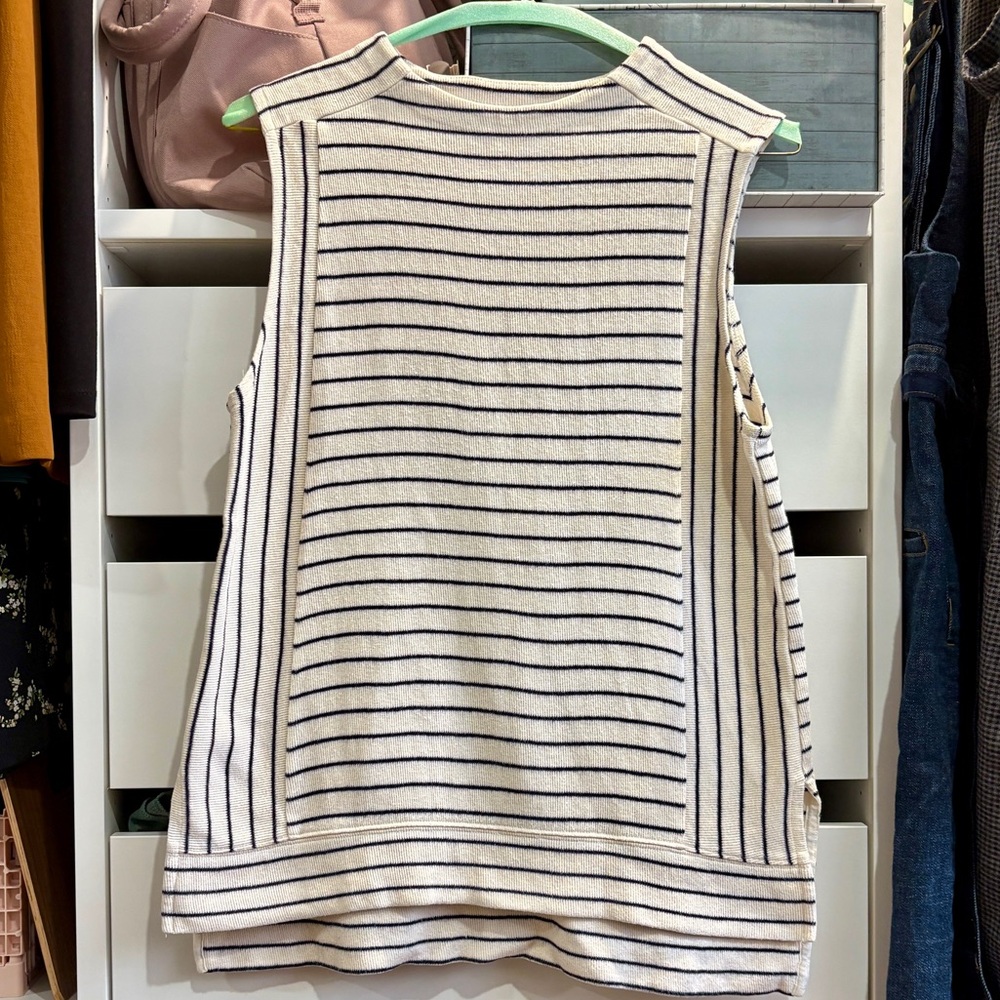 Madewell Ivory and Black Knit Top